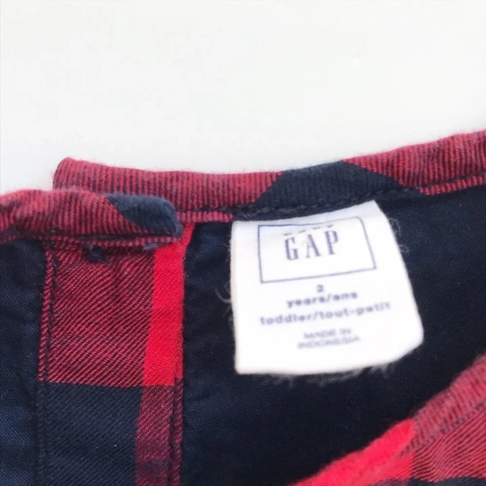 Babygap red/blue buffalo plaid dress EUC 2T